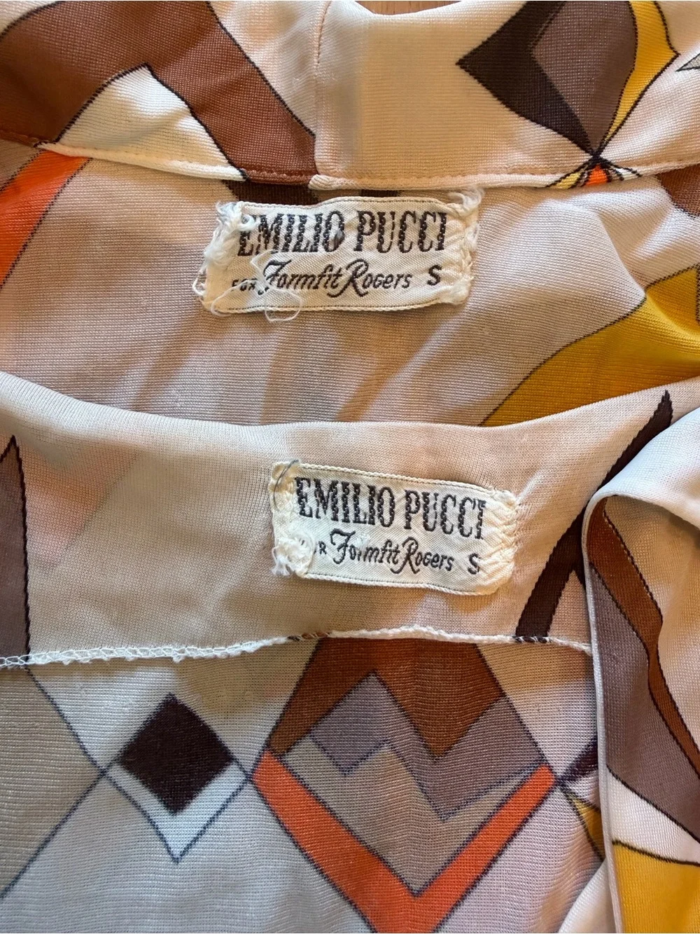 Vintage Emilio Pucci for Formfit Rogers 2 Piece Geometric Dress Set Size S